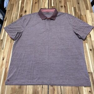 Untuckit Polo Shirt Mens 3XL Purple Hannifer Performance Collared Golf Heathered